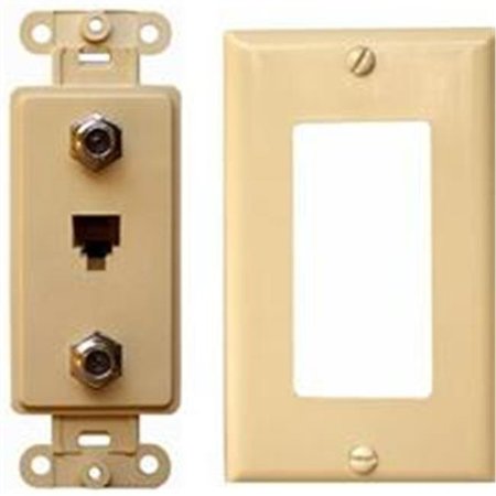 DOOMSDAY Decorator Double Coax Single Phone Jack 2 Piece Ivory DO383922